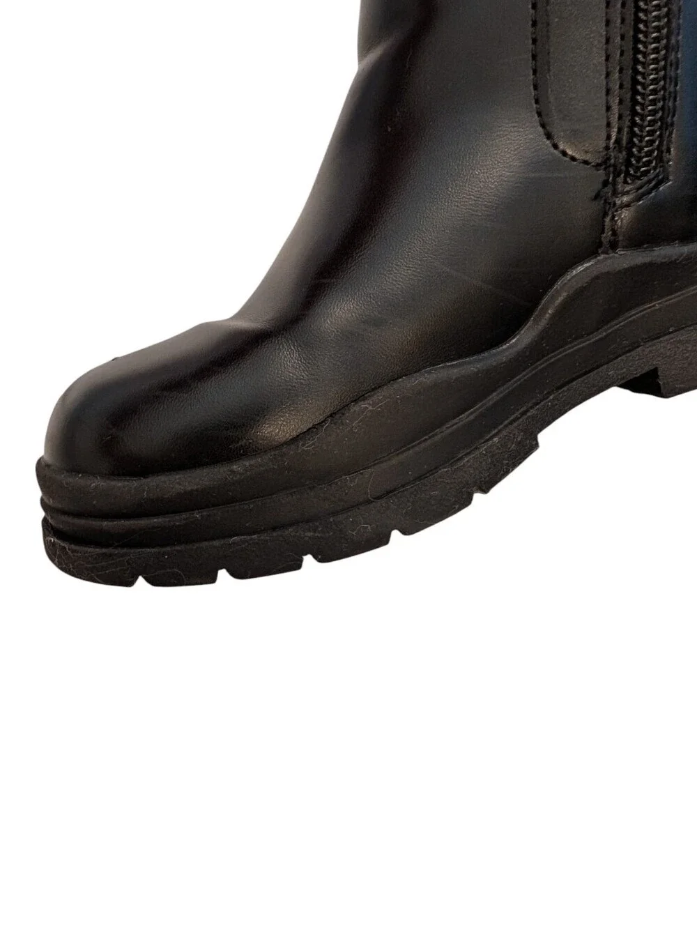 Girls Black Chelsea Boots with Side Zip Size 12